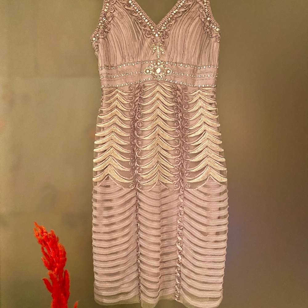 New Year, evening, party silver crystal dress size 4